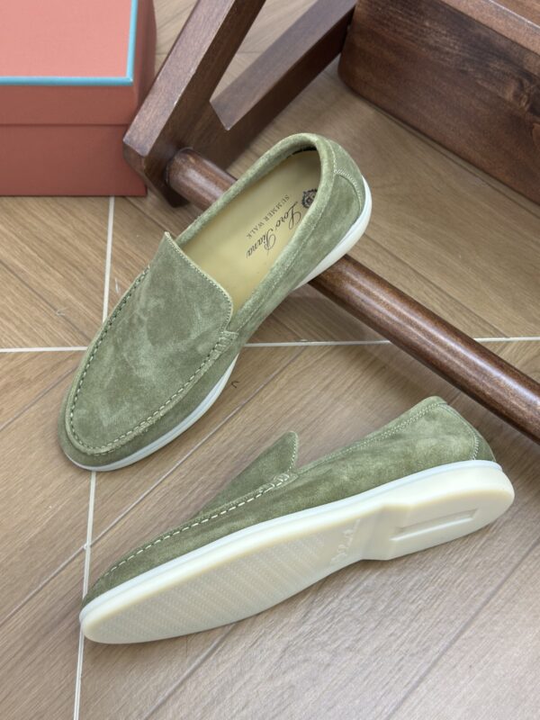 Loro Piana Summer Walk Loafers in Matcha Green Suede