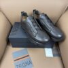 Dark Brown Textured Leather Vibram® Lug-Sole Slip-On Sneakers