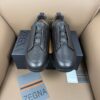 Dark Brown Textured Leather Vibram® Lug-Sole Slip-On Sneakers