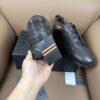 Dark Brown Textured Leather Vibram® Lug-Sole Slip-On Sneakers