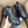 Dark Brown Textured Leather Vibram® Lug-Sole Slip-On Sneakers