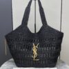 sy_no_84EC380892E230C9EE15EC50C97C1962_0 YSL Small Icare Woven Tote – Black & Gold