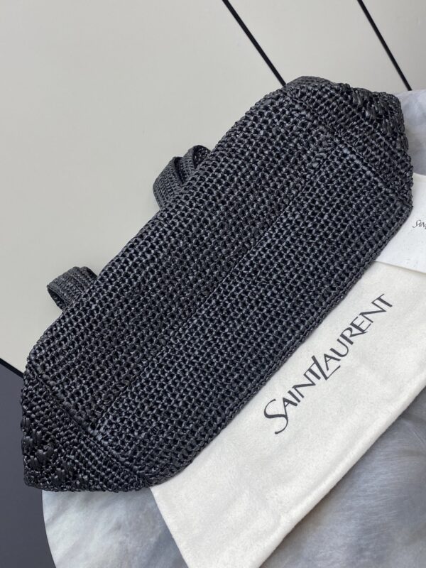 sy_no_84EC380892E230C9EE15EC50C97C1962_3 YSL Small Icare Woven Tote – Black & Gold