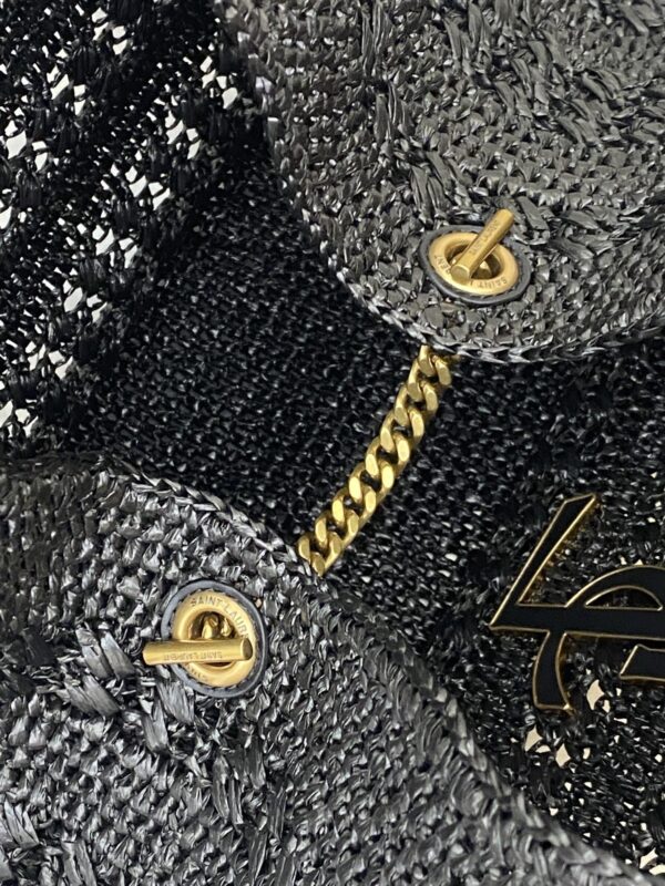 sy_no_84EC380892E230C9EE15EC50C97C1962_6 YSL Small Icare Woven Tote – Black & Gold