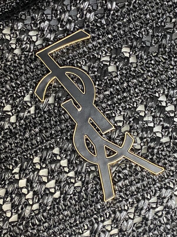 sy_no_84EC380892E230C9EE15EC50C97C1962_9 YSL Small Icare Woven Tote – Black & Gold
