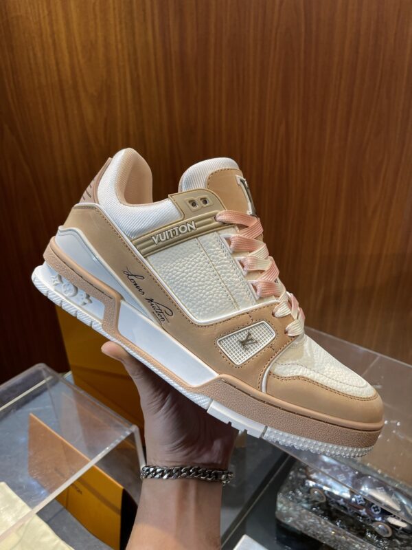 Louis Vuitton LV Trainer Milk Tea & Beige Retro Sneakers