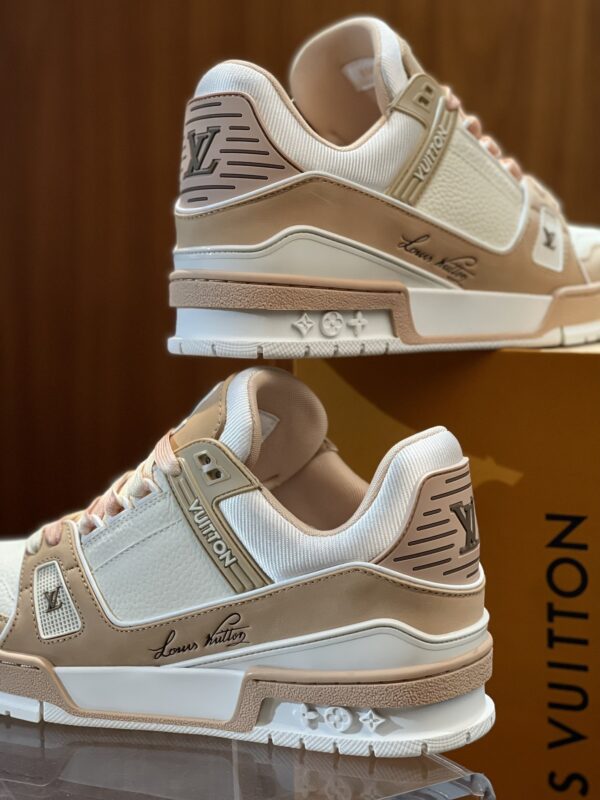 Louis Vuitton LV Trainer Milk Tea & Beige Retro Sneakers