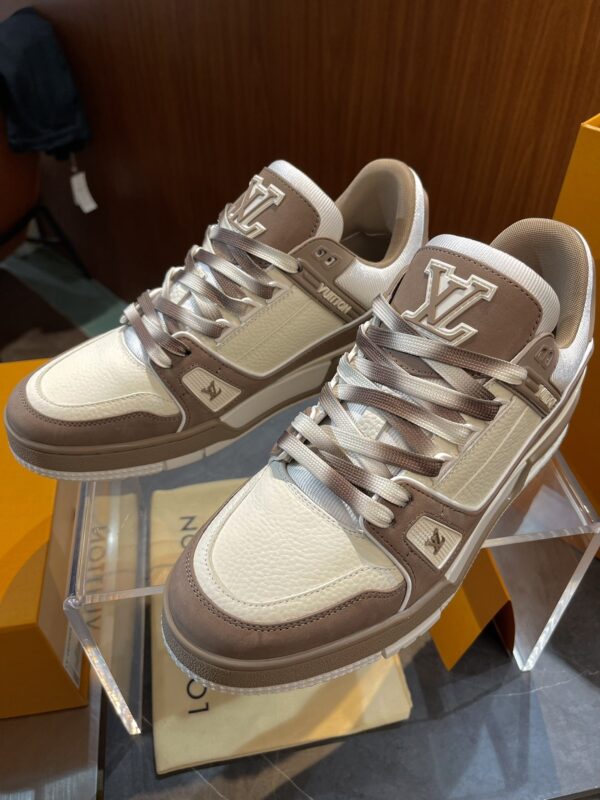 Louis Vuitton LV Trainer Milk Tea & Beige Retro Sneakers