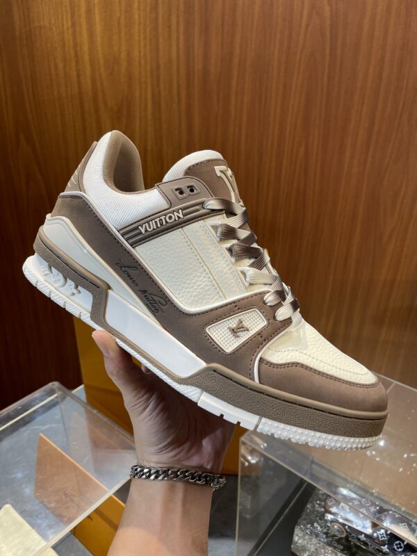 Louis Vuitton LV Trainer Milk Tea & Beige Retro Sneakers