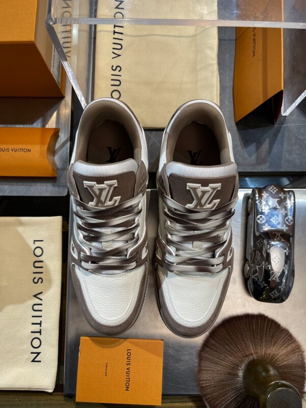 Louis Vuitton LV Trainer Milk Tea & Beige Retro Sneakers