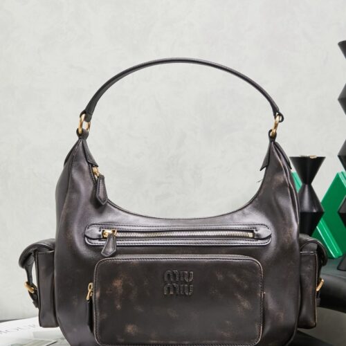 sy_no_853F838192E1780C39F0158A785EBDB1_0 Miu Miu Women's Vintage-Style Biker Shoulder Bag