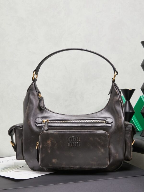 sy_no_853F838192E1780C39F0158A785EBDB1_0 Miu Miu Women's Vintage-Style Biker Shoulder Bag