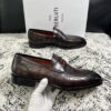 sy_no_8622057DA99BAC33E9B7E1C42F8959E6_3 Tobacco Brown & Dark Coffee Crocodile-Embossed Patina Penny Loafers