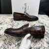 sy_no_8622057DA99BAC33E9B7E1C42F8959E6_4 Tobacco Brown & Dark Coffee Crocodile-Embossed Patina Penny Loafers
