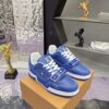 sy_no_8636F688ECFA5F6A4E6A512DD6094EB4_0 Royal Blue Suede Velcro Retro Basketball Sneakers