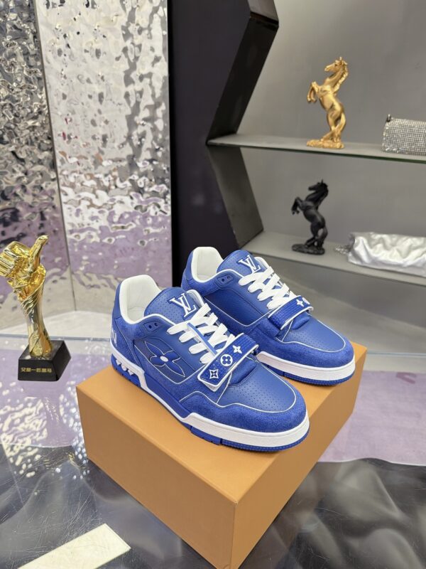 sy_no_8636F688ECFA5F6A4E6A512DD6094EB4_0 Royal Blue Suede Velcro Retro Basketball Sneakers