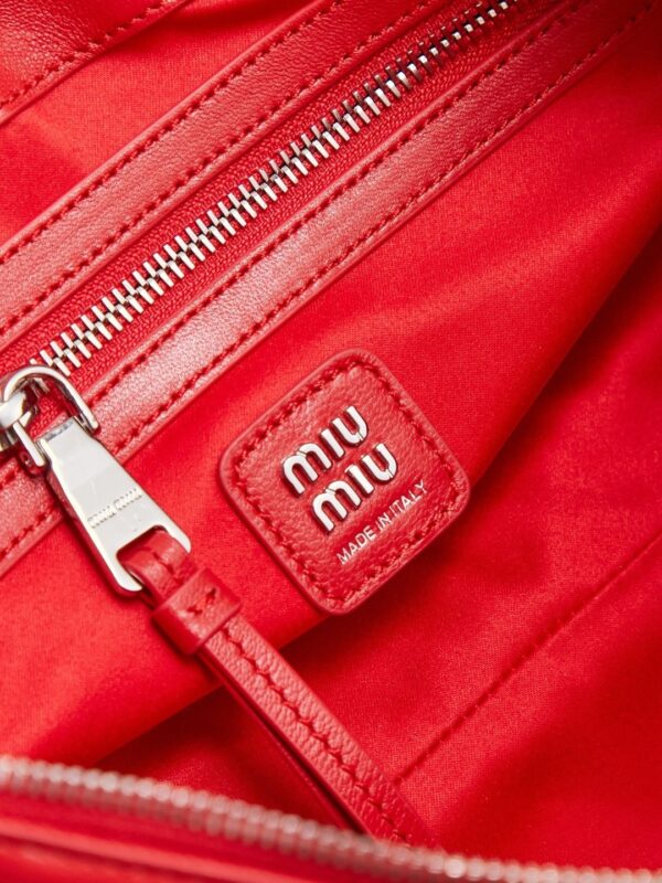 sy_no_86A1FD5F6BA1AEEEBB22F98ACC8817F6_5 Red Leather Front-Zip Double-Handle Shoulder Crossbody Bag