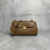 sy_no_86C4F40EBCF746C5C1DAB1F98C6B6EB6_0 Brown Smooth Leather Gold-Hardware Flap Shoulder / Crossbody Bag