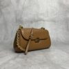sy_no_86C4F40EBCF746C5C1DAB1F98C6B6EB6_2 Brown Smooth Leather Gold-Hardware Flap Shoulder / Crossbody Bag