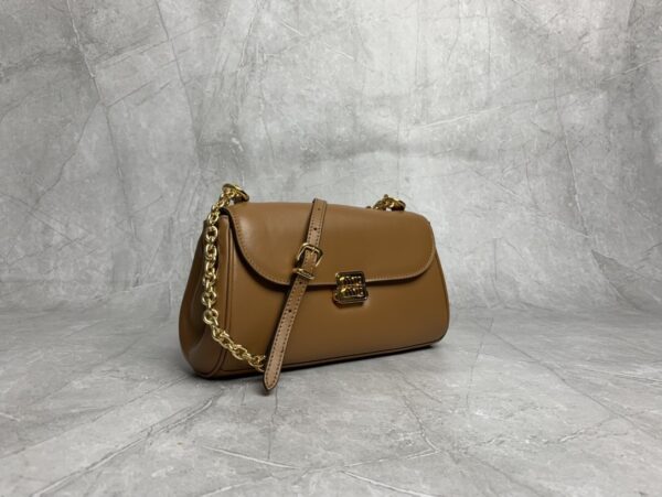 sy_no_86C4F40EBCF746C5C1DAB1F98C6B6EB6_2 Brown Smooth Leather Gold-Hardware Flap Shoulder / Crossbody Bag
