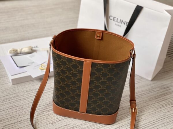 sy_no_86DF74CD0D0649AF4181CAD6F61F14EB_1 CELINE Women's Triomphe Canvas Small Bucket Bag (Shoulder/Crossbody)