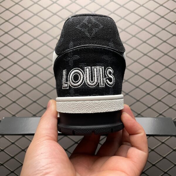 sy_no_87EFA0A5DCEB9966676227518030AD2B_1 Louis Vuitton LV Trainer Black & White Denim Velcro Sneakers