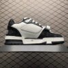 sy_no_87EFA0A5DCEB9966676227518030AD2B_2 Louis Vuitton LV Trainer Black & White Denim Velcro Sneakers