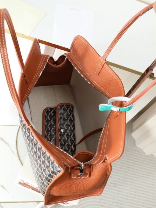 sy_no_88A2F1E376A3255B032280E70C690E33_7 Brown Goyardine Hardy Small Commuter Tote