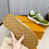 Louis Vuitton LV Checker Green Suede & Tan Leather Retro Sneakers
