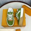 Louis Vuitton LV Checker Green Suede & Tan Leather Retro Sneakers