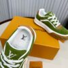 Louis Vuitton LV Checker Green Suede & Tan Leather Retro Sneakers