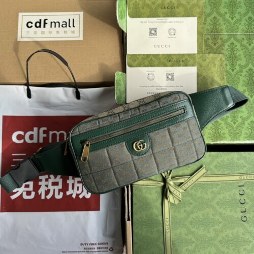 sy_no_8A5CAB4D0C8AEF58DB84AF08C491A75A_0 Gucci GG Jacquard Quilted Waist Bag / Chest Bag – Brown PVC