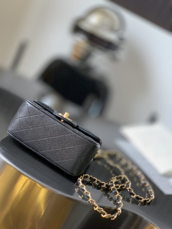 sy_no_8AED357CFFE7547BEAAE47D58EB508EC_3 Chanel Black & Gold Caviar Leather Classic CF Quilted Chain Bag