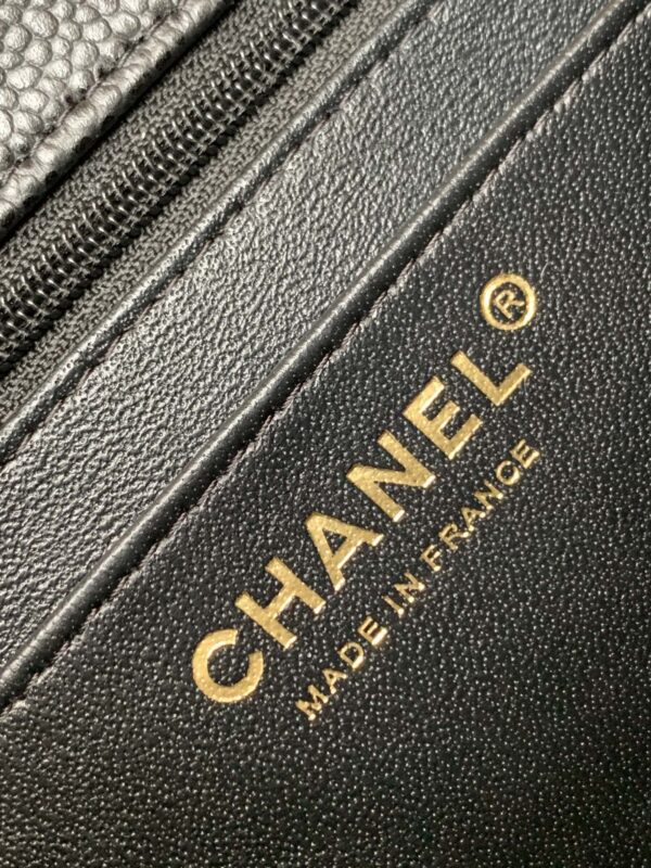 sy_no_8AED357CFFE7547BEAAE47D58EB508EC_8 Chanel Black & Gold Caviar Leather Classic CF Quilted Chain Bag