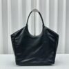 sy_no_8AFDB6627FE818767454F605F1CD1851_1 Black Smooth Leather Large Shoulder Tote