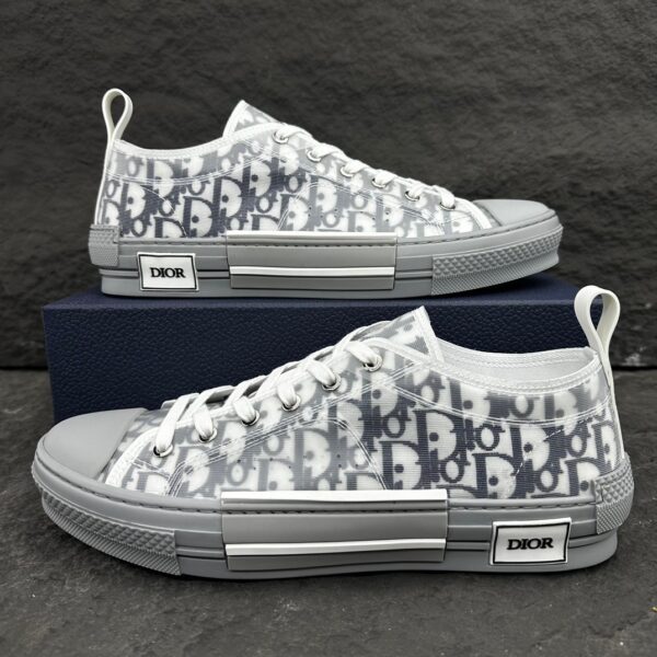 Dior B23 Grey Oblique Transparent Low-Top Sneakers