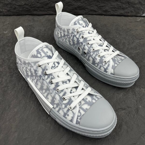 Dior B23 Grey Oblique Transparent Low-Top Sneakers
