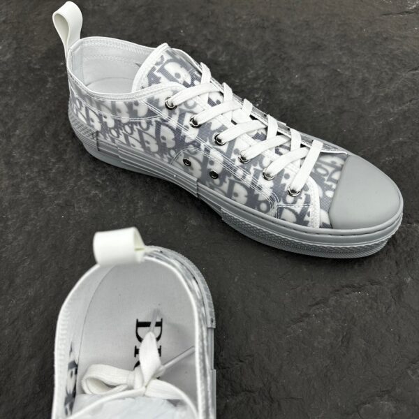 Dior B23 Grey Oblique Transparent Low-Top Sneakers