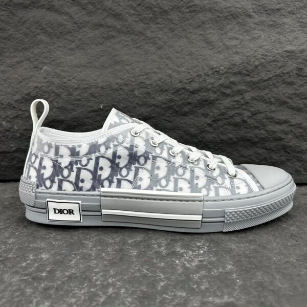 Dior B23 Grey Oblique Transparent Low-Top Sneakers