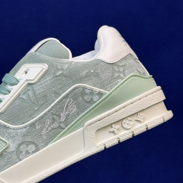 Louis Vuitton LV Trainer Mint Green Monogram Denim Retro Sneakers