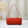 sy_no_8C463359AC110DDFFAE20C1506DBC403_2 Red Leather Cylindrical Underarm Shoulder Bag