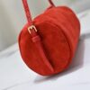 sy_no_8C463359AC110DDFFAE20C1506DBC403_5 Red Leather Cylindrical Underarm Shoulder Bag