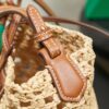 Miu Miu Raffia Open-Weave Bucket Bag – Hand-Crocheted Summer Beach Bag with Leather Charm; Versatile Shoulder & Crossbody Style