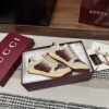 sy_no_8C90AA8000E7E284059C9DA0EA4D648F_0 Gucci Screener Burgundy Crystal GG Canvas & Beige Suede Sneaker