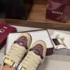 sy_no_8C90AA8000E7E284059C9DA0EA4D648F_7 Gucci Screener Burgundy Crystal GG Canvas & Beige Suede Sneaker