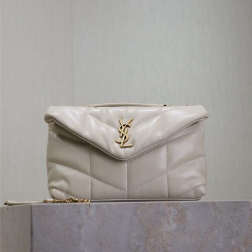 sy_no_8CDB1C548185EF8A88B1EF10AB1223DE_0 YSL Loulou Mini Double-Chain Bag – White Lambskin