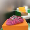 sy_no_8CE7D8C127570DD9E4F716017DFAC956_1 Louis Vuitton Pink Monogram Denim Flower Sneaker Mules