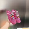 sy_no_8CE7D8C127570DD9E4F716017DFAC956_4 Louis Vuitton Pink Monogram Denim Flower Sneaker Mules