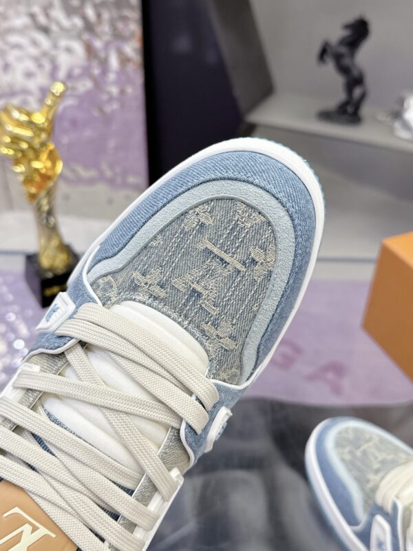 Louis Vuitton LV Trainer Maxi Washed Blue Denim Monogram Sneakers