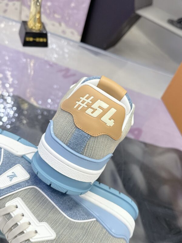 Louis Vuitton LV Trainer Maxi Washed Blue Denim Monogram Sneakers